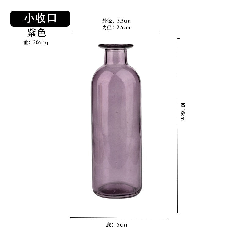 Nordic Tinted Glass Bud Vase for Dried Flowers