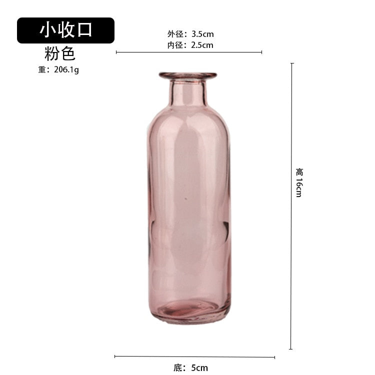 Nordic Tinted Glass Bud Vase for Dried Flowers