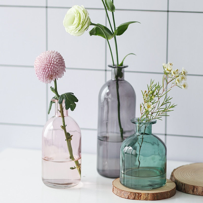 Nordic Tinted Glass Bud Vase for Dried Flowers