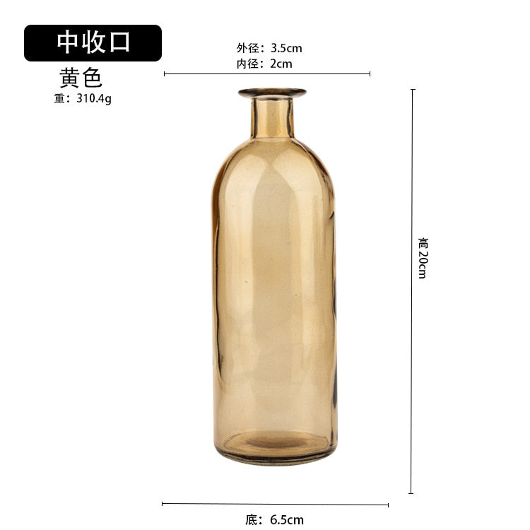 Nordic Tinted Glass Bud Vase for Dried Flowers