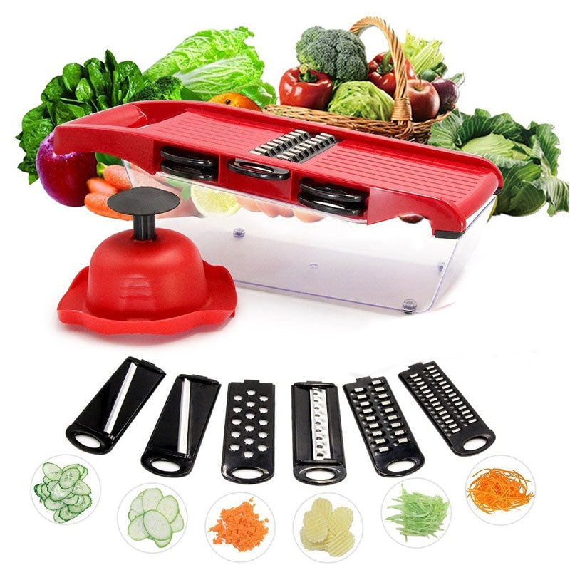 Vegetable Mandoline Slicer with 6 Blades and Storage Box