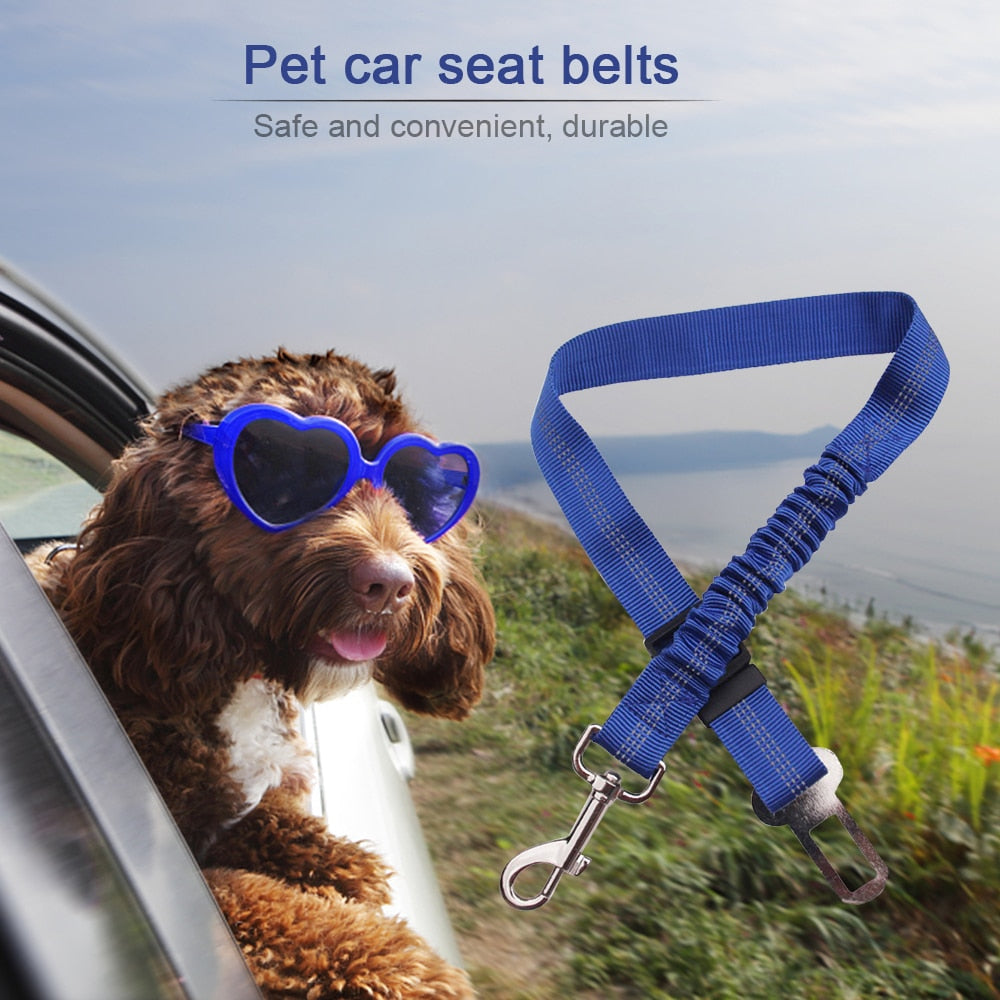 Dog Car Safety Belt with Shock-Absorbing Elastic Strap