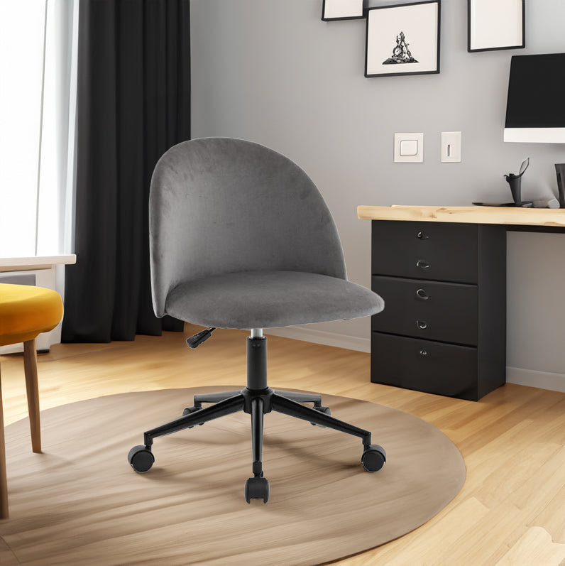 Velvet Office Chair with Gas Lift and Silent Wheels