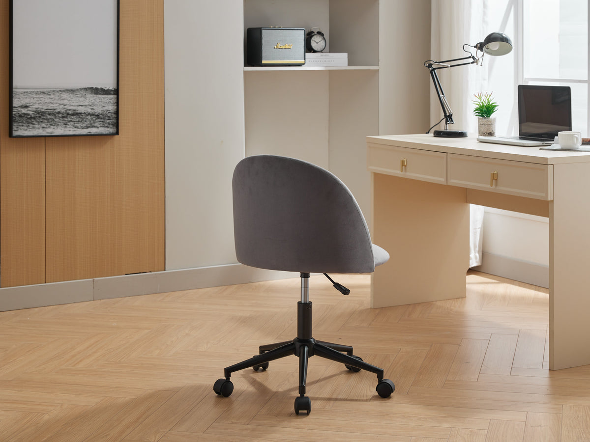 Velvet Office Chair with Gas Lift and Silent Wheels