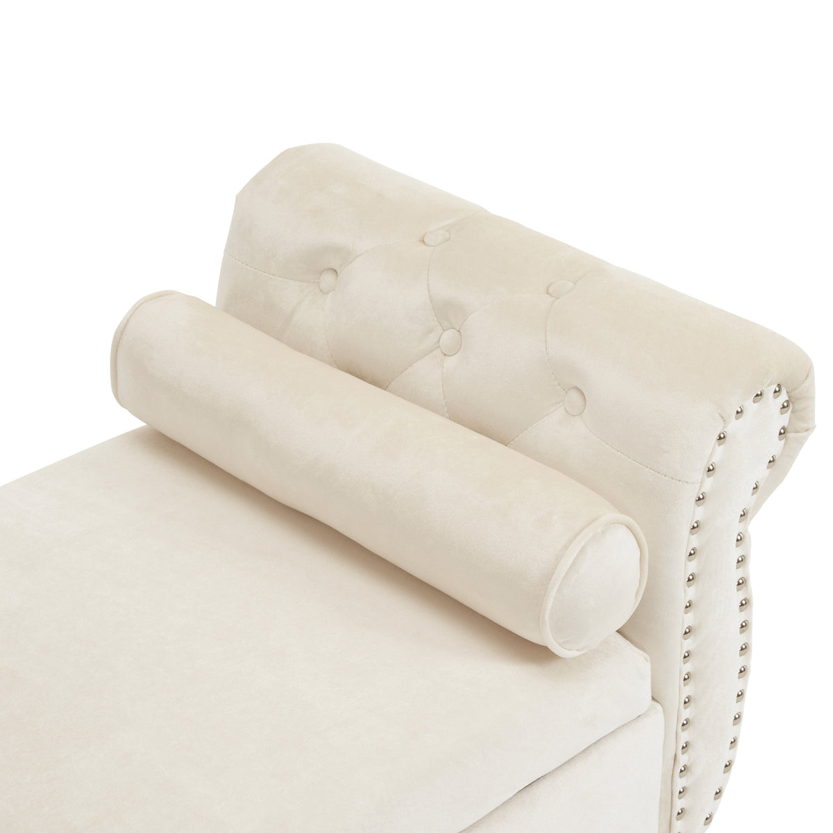 Velvet Storage Ottoman Bench with Pillow for Bedroom