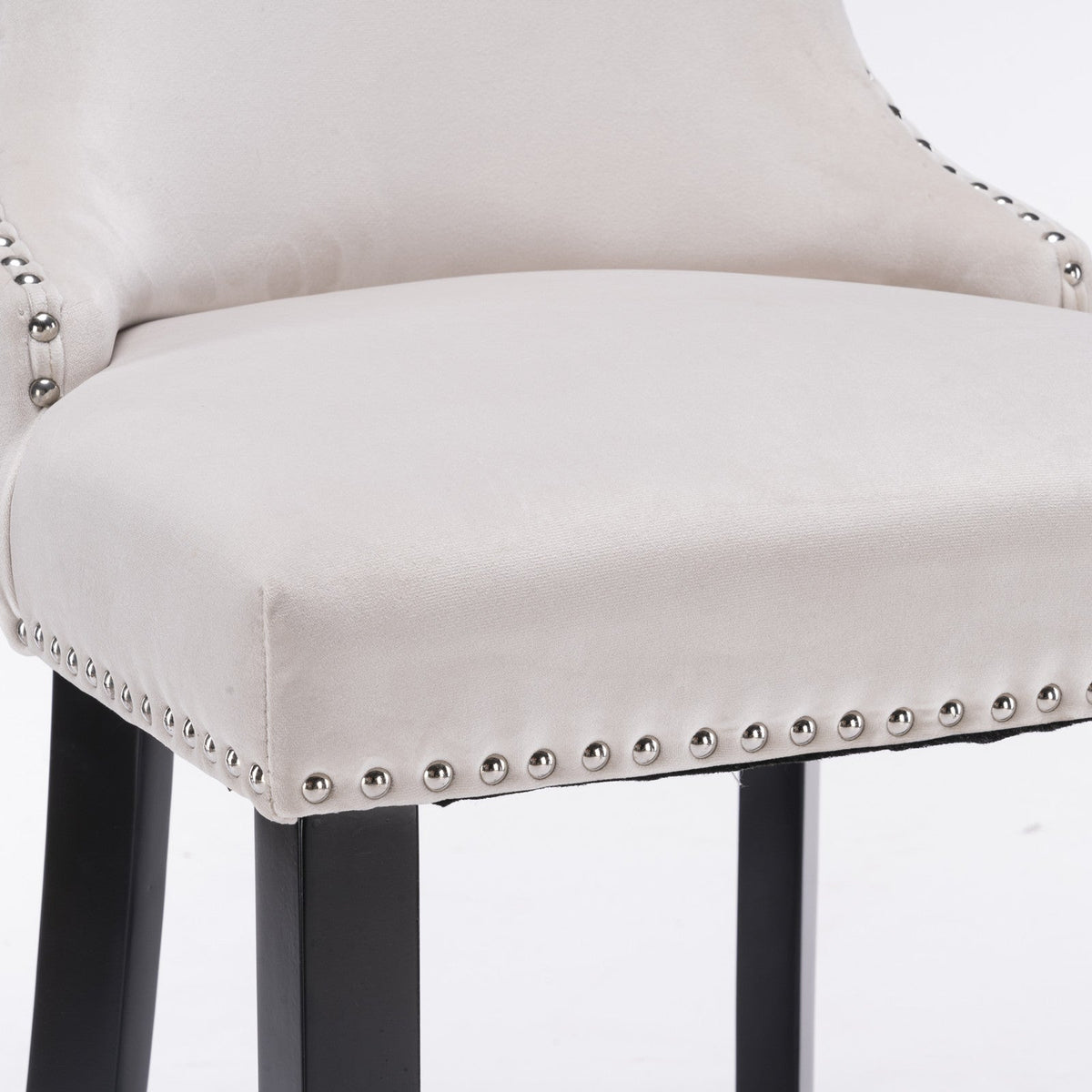 Velvet Wing Back Bar Stools Set of 2 with Nailhead Trim
