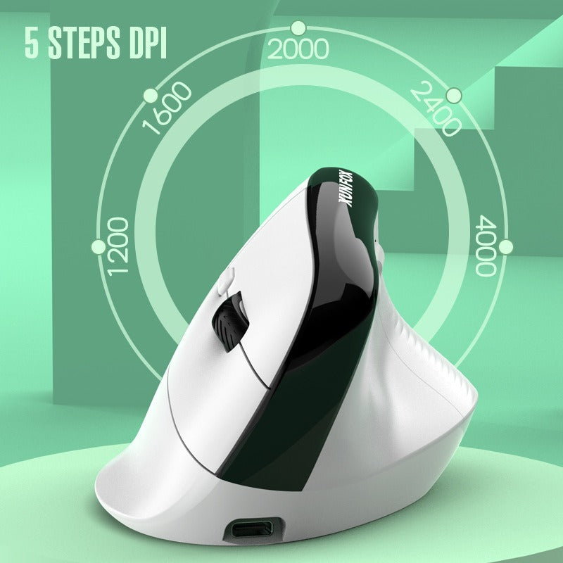 Vertical Wireless Mouse with USB-C Charging, Silent Clicks
