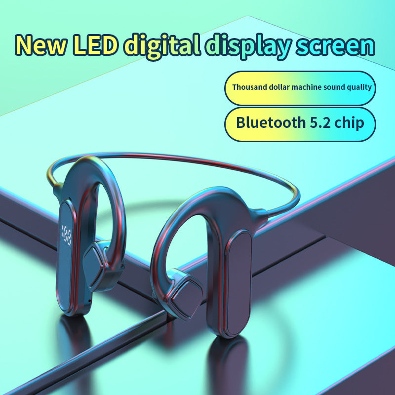 Bone Conduction Bluetooth Headset with LED Battery Display