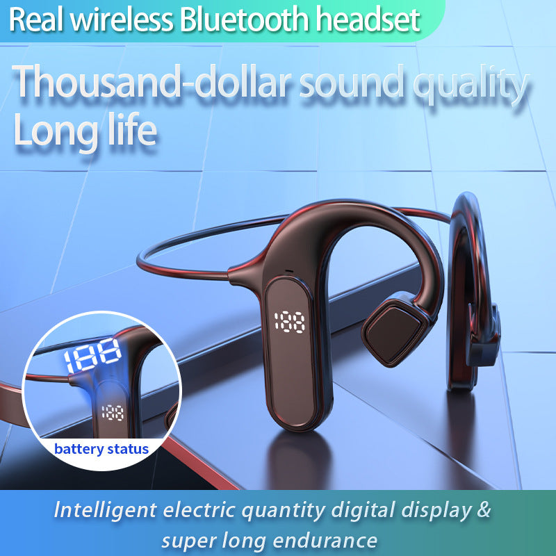 Bone Conduction Bluetooth Headset with LED Battery Display