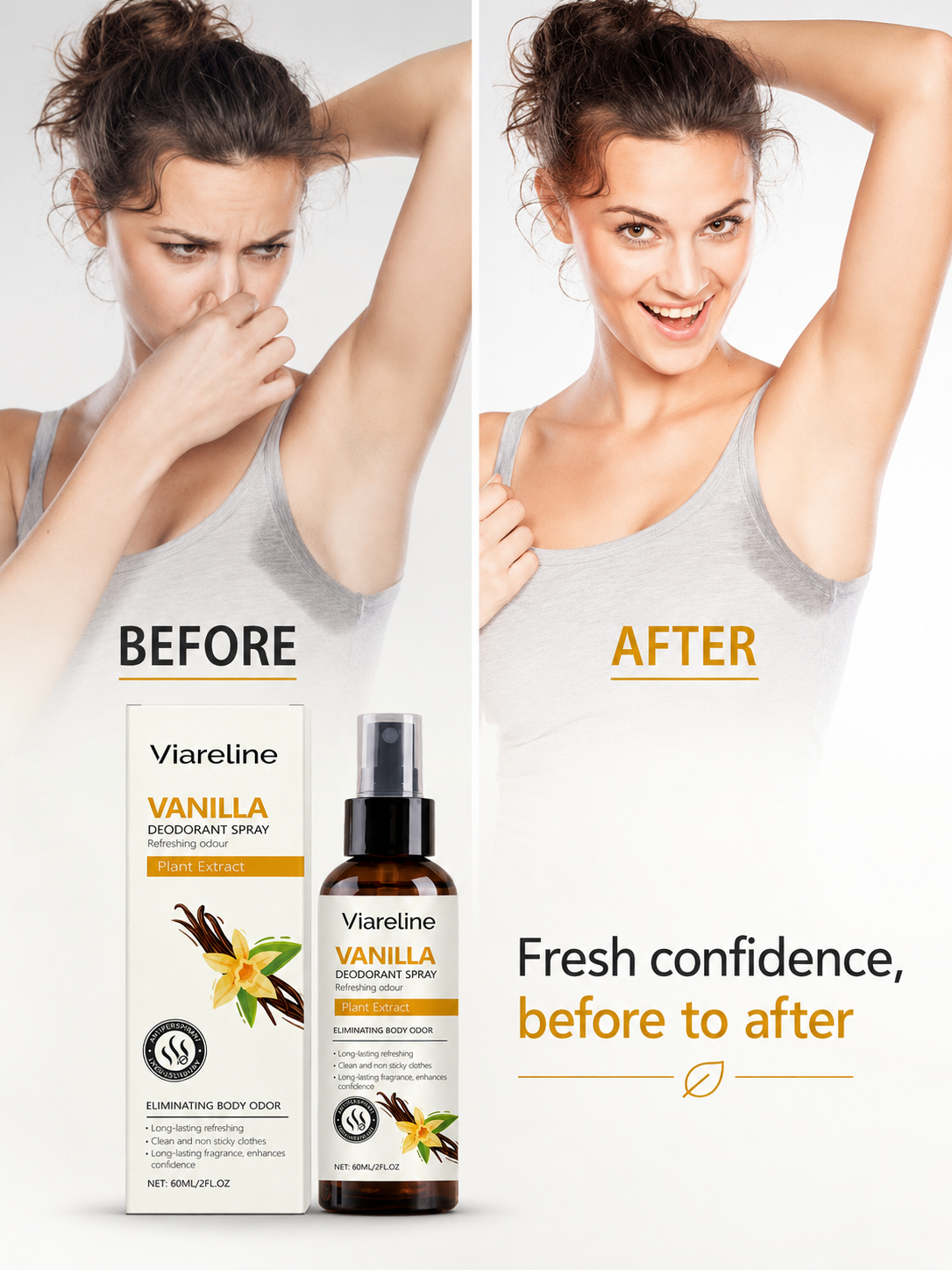 Vanilla Natural Deodorant Spray — All-Day Freshness, No Residue