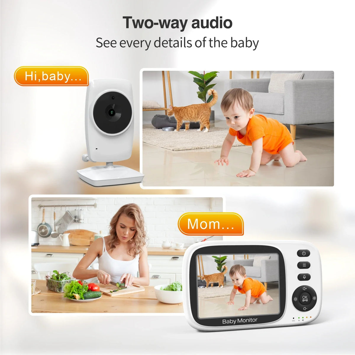 Video Baby Monitor with 22-Hour Battery & Night Vision
