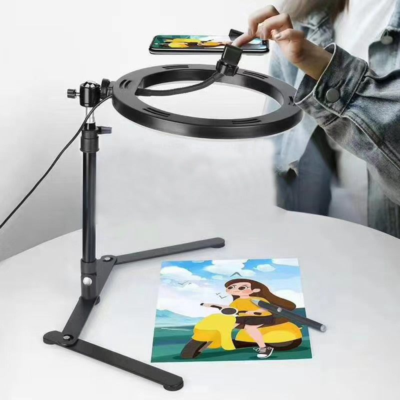 Desk Ring Light with Phone Holder for Video Calls & Streams