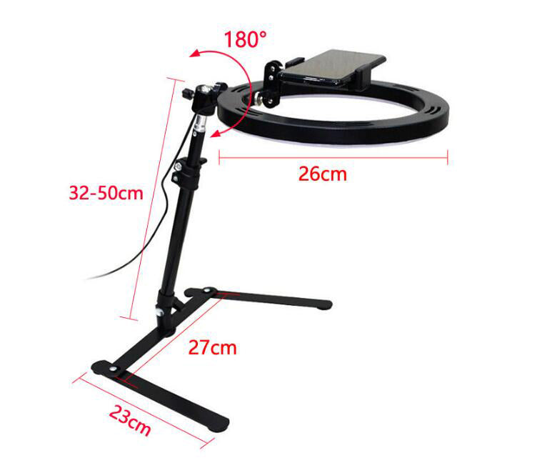 Desk Ring Light with Phone Holder for Video Calls & Streams