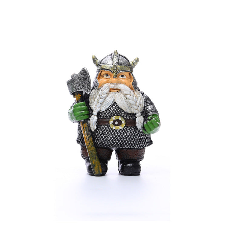 Viking Dwarf Garden Ornament for Playful Fantasy Decor