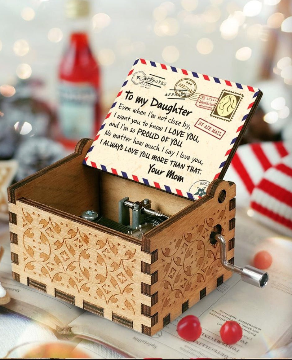 Vintage Wooden Music Box for Romantic Keepsake Gifts