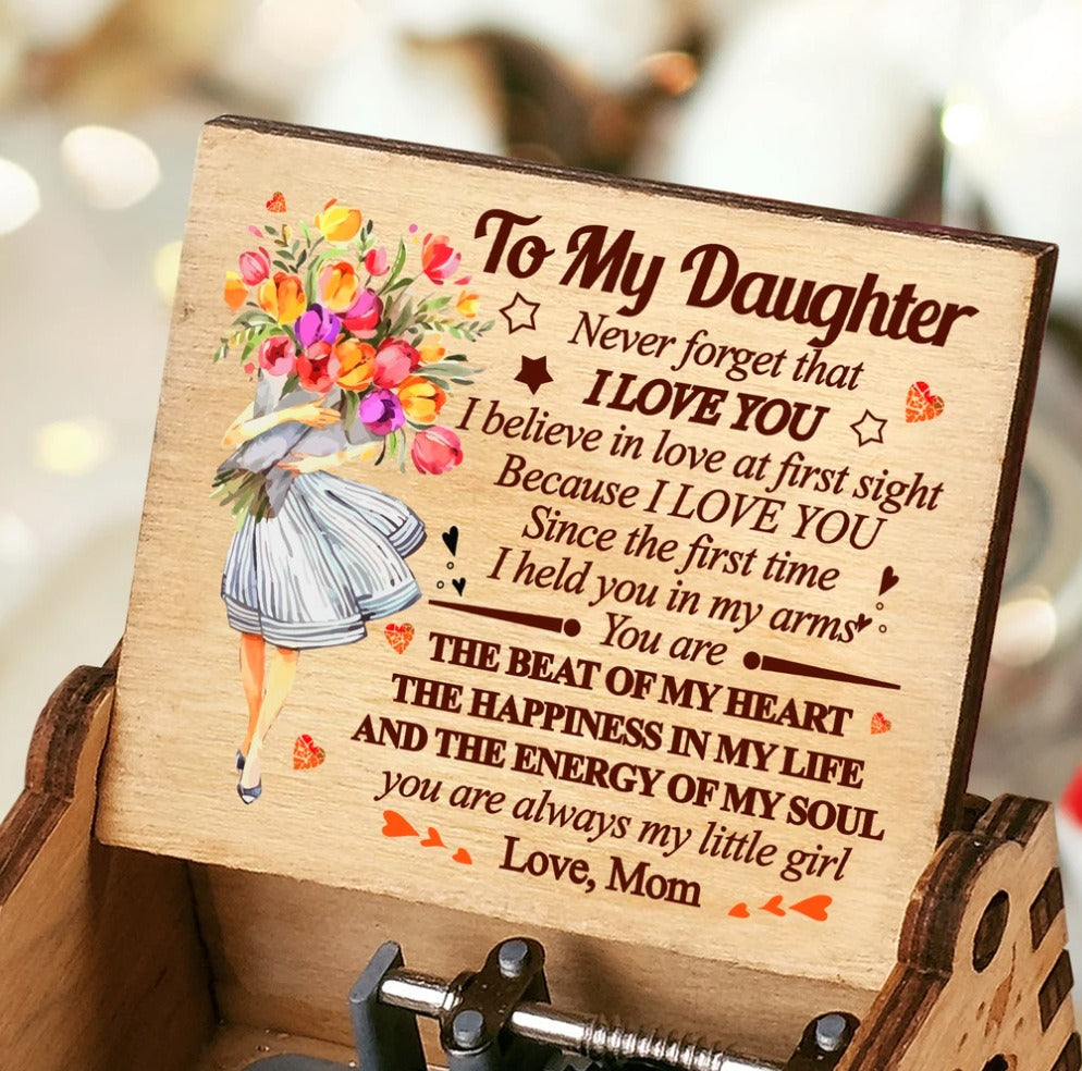 Vintage Wooden Music Box for Romantic Keepsake Gifts
