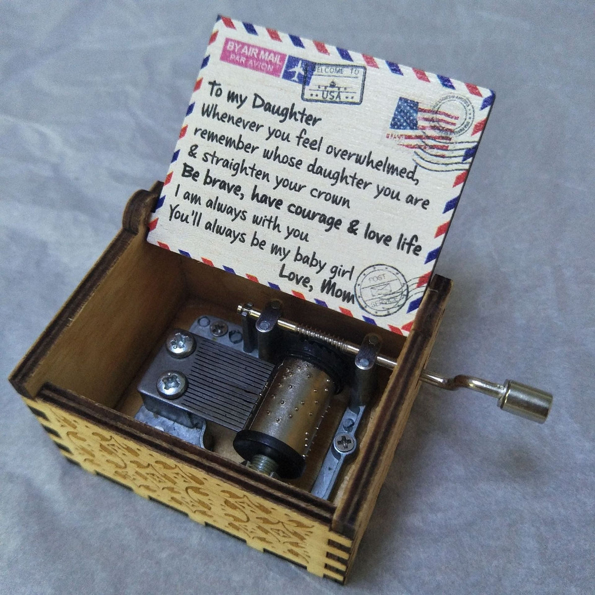 Vintage Wooden Music Box for Romantic Keepsake Gifts