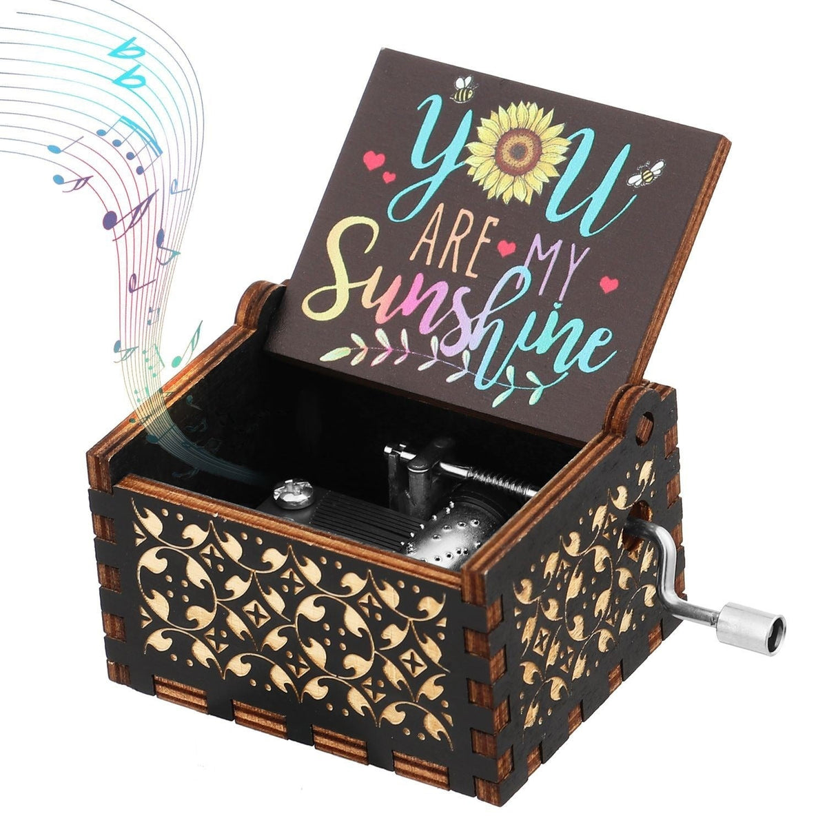 Vintage Wooden Music Box for Romantic Keepsake Gifts