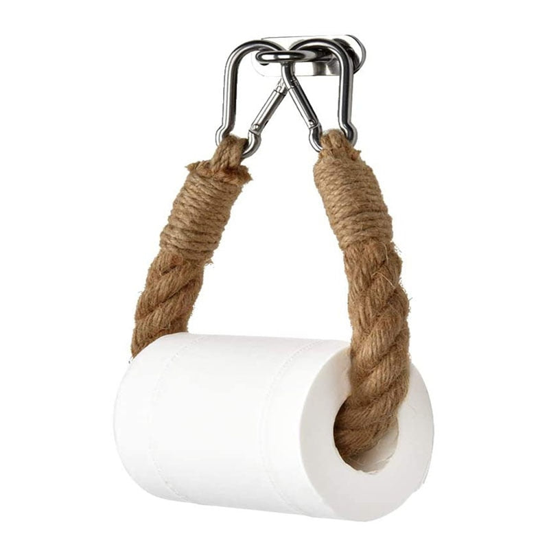 Vintage Rope Toilet Paper Holder and Wall Towel Hanger