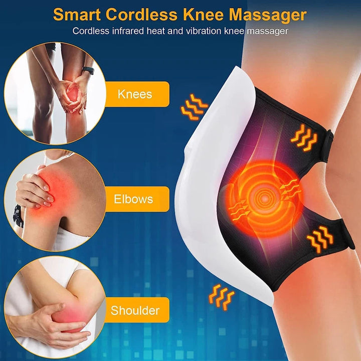 Cordless Knee Massager with Heat and Vibration Relief