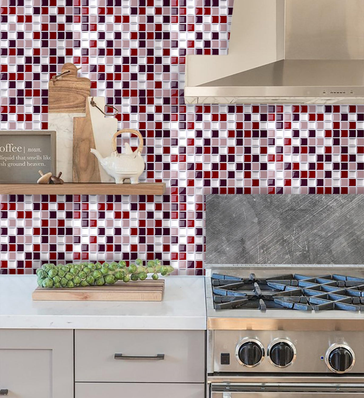 Peel-and-Stick Mosaic Tile Wall Decals | Glossy DIY
