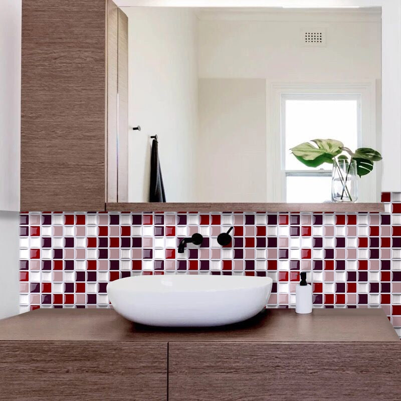 Peel-and-Stick Mosaic Tile Wall Decals | Glossy DIY