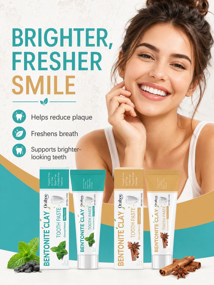 Volcanic Ash Bentonite Toothpaste – Whitens & Removes Stains