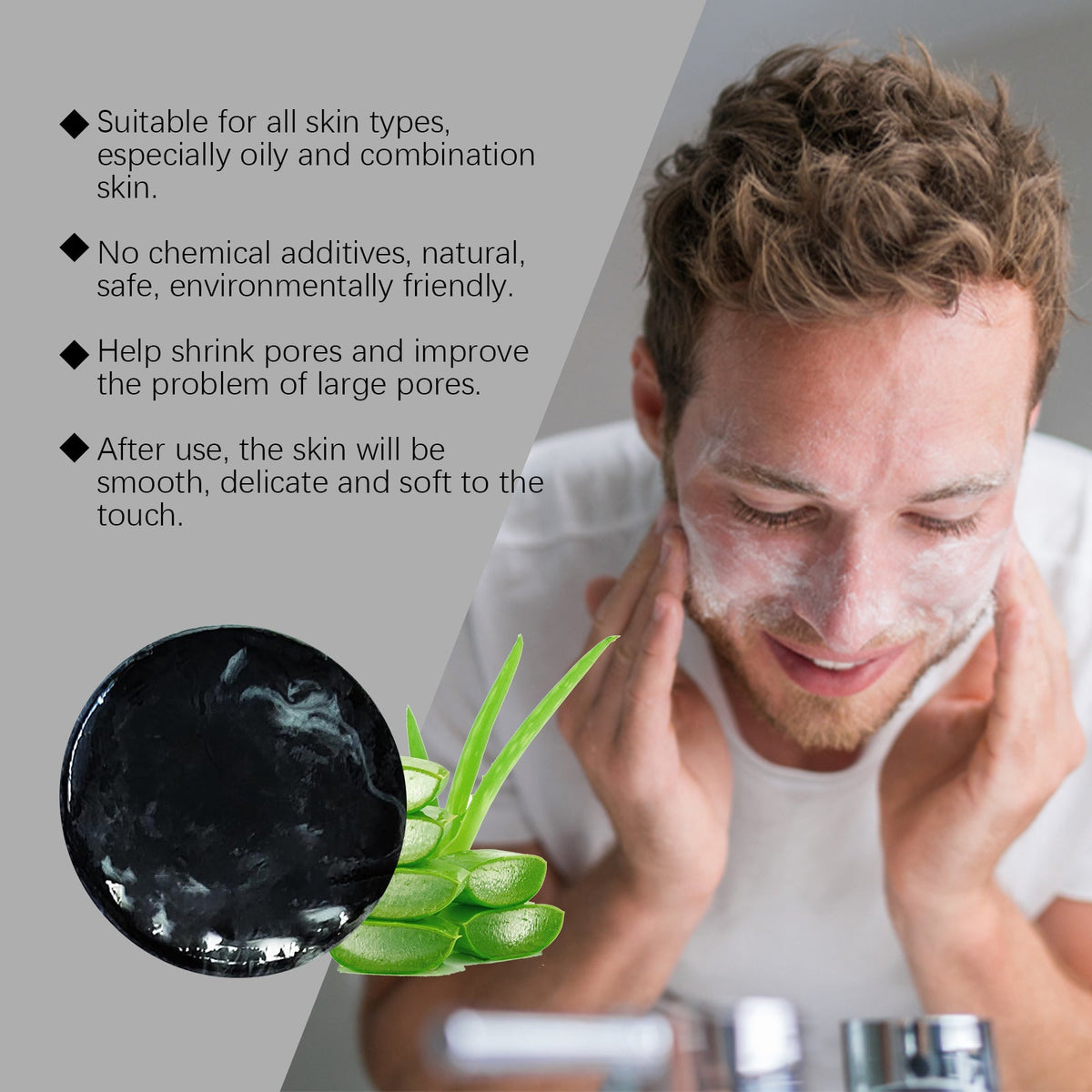 Volcanic Mud Cleansing Soap for Men: Deep Pore Cleanse