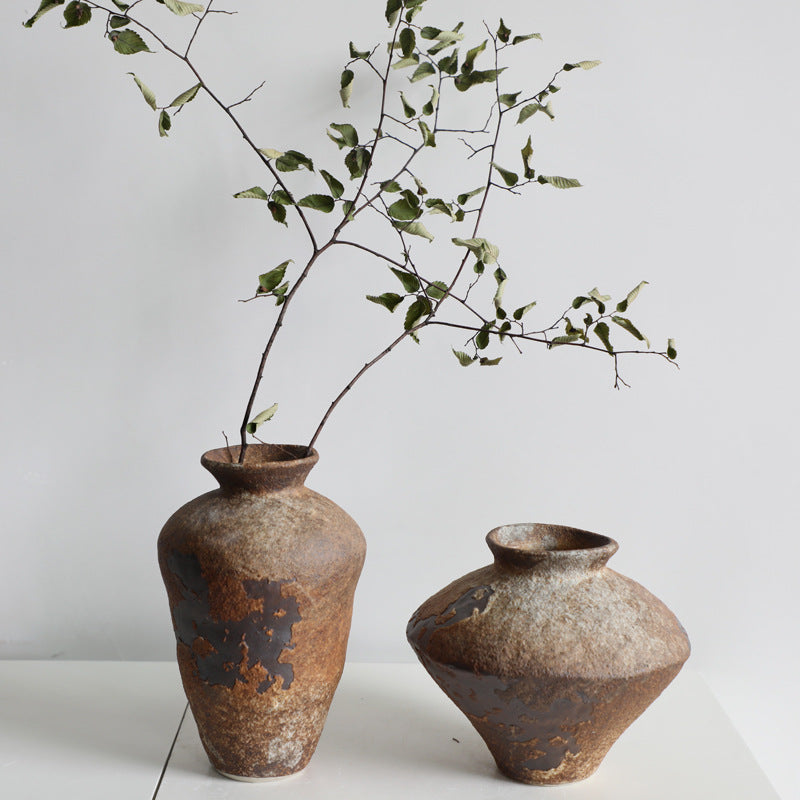Wabi-Sabi Ceramic Vase for Rustic, Zen Home Interiors