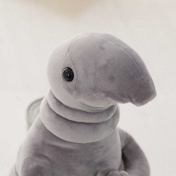 Gray Blob Plush Toy for Quirky Meme-Inspired Decor