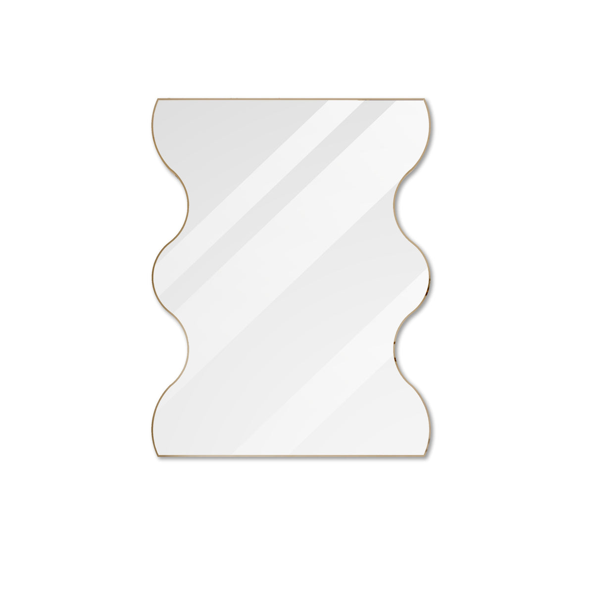 Wavy Edge Wall Mirror 30x35 Metal Framed Vanity Mirror