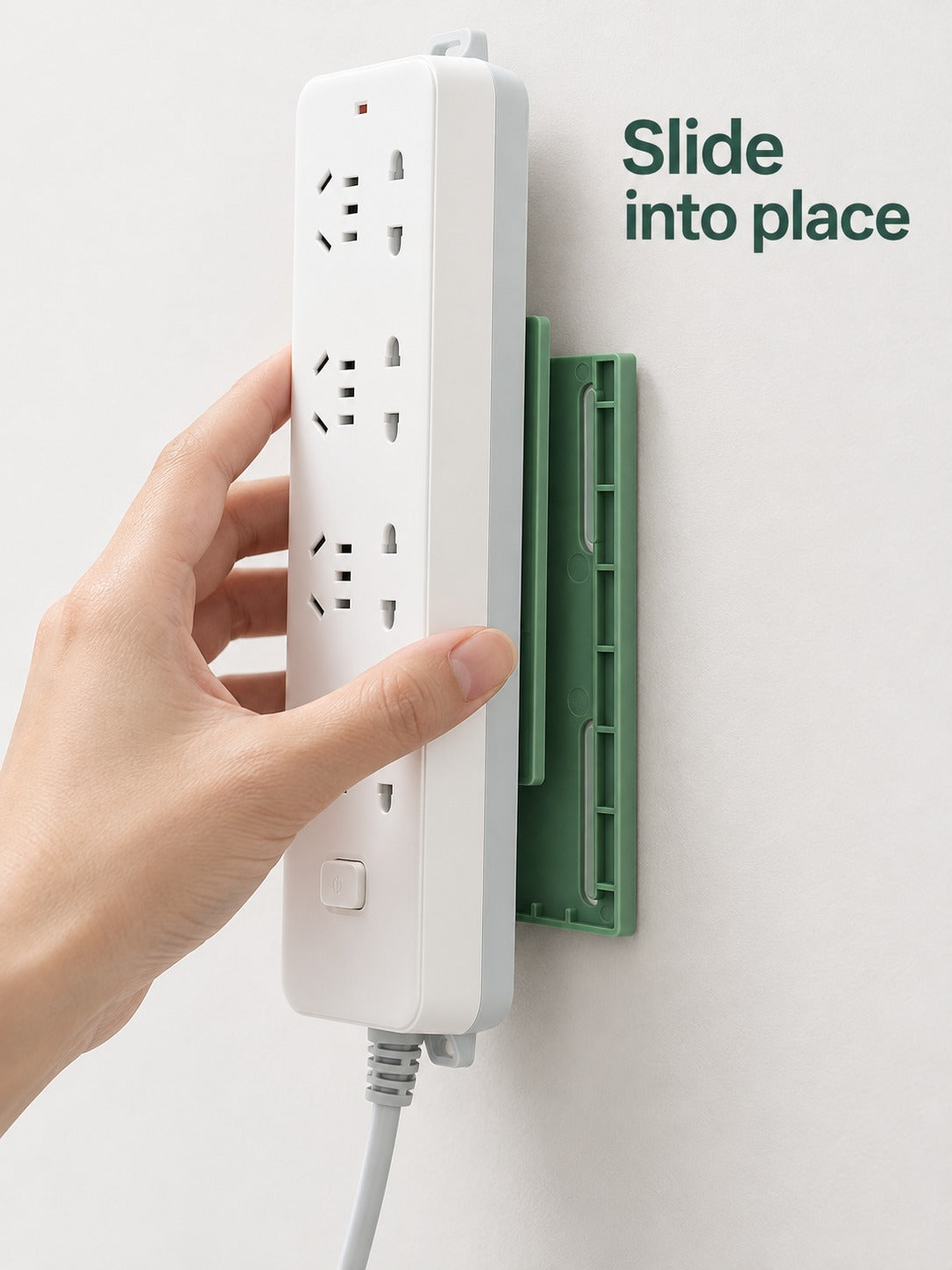Wall Mount Power Strip Holder for Tidy Cords and Desks