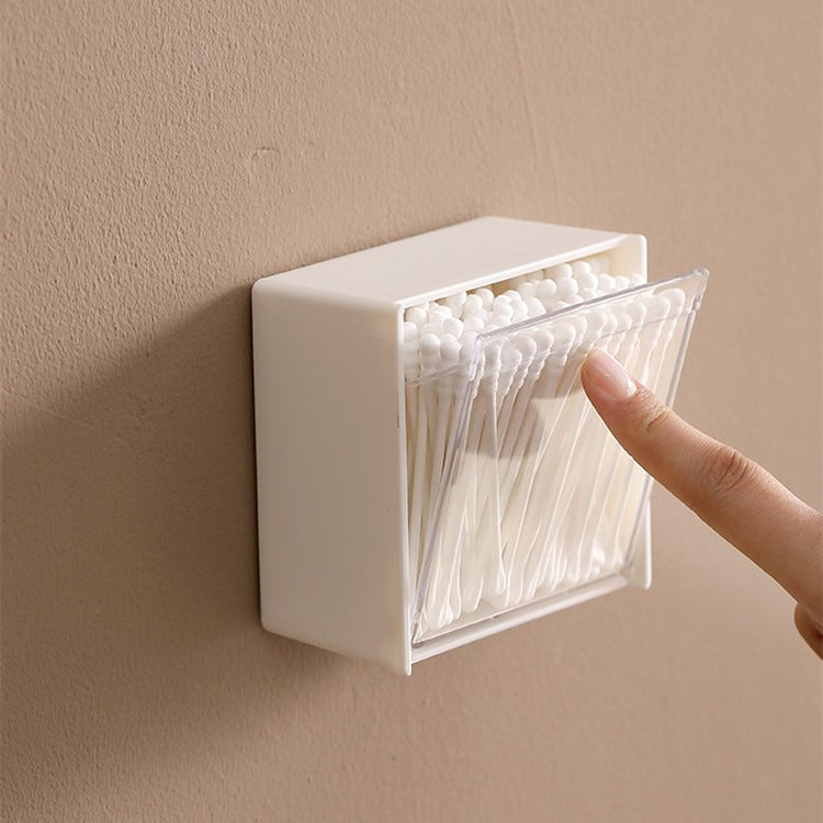 Wall Mounted Dust Proof Storage Box for Cotton Swabs