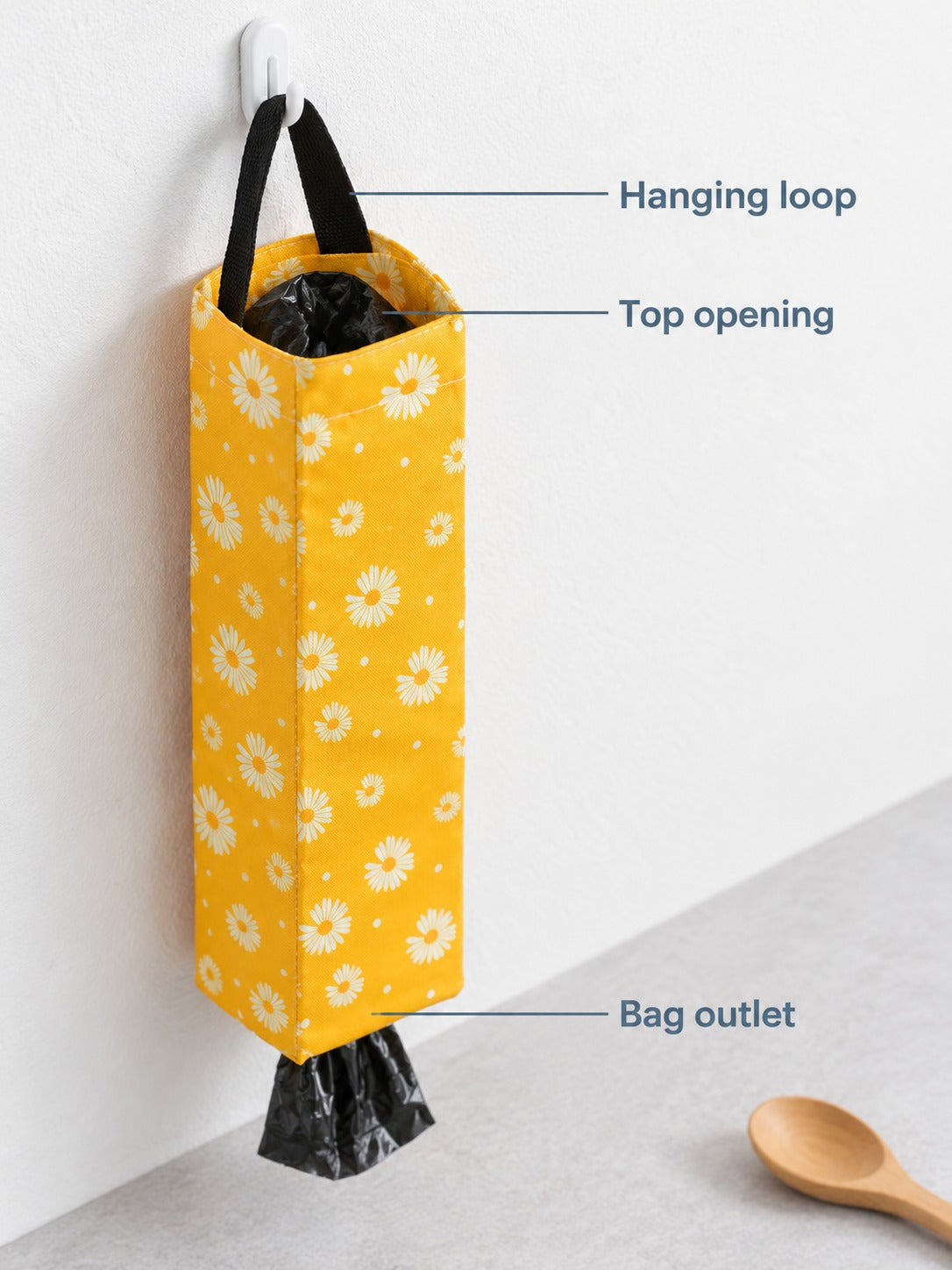 Wall-Mounted Fabric Trash Bag Dispenser for Tidy Storage