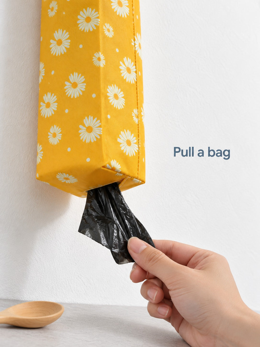Wall-Mounted Fabric Trash Bag Dispenser for Tidy Storage