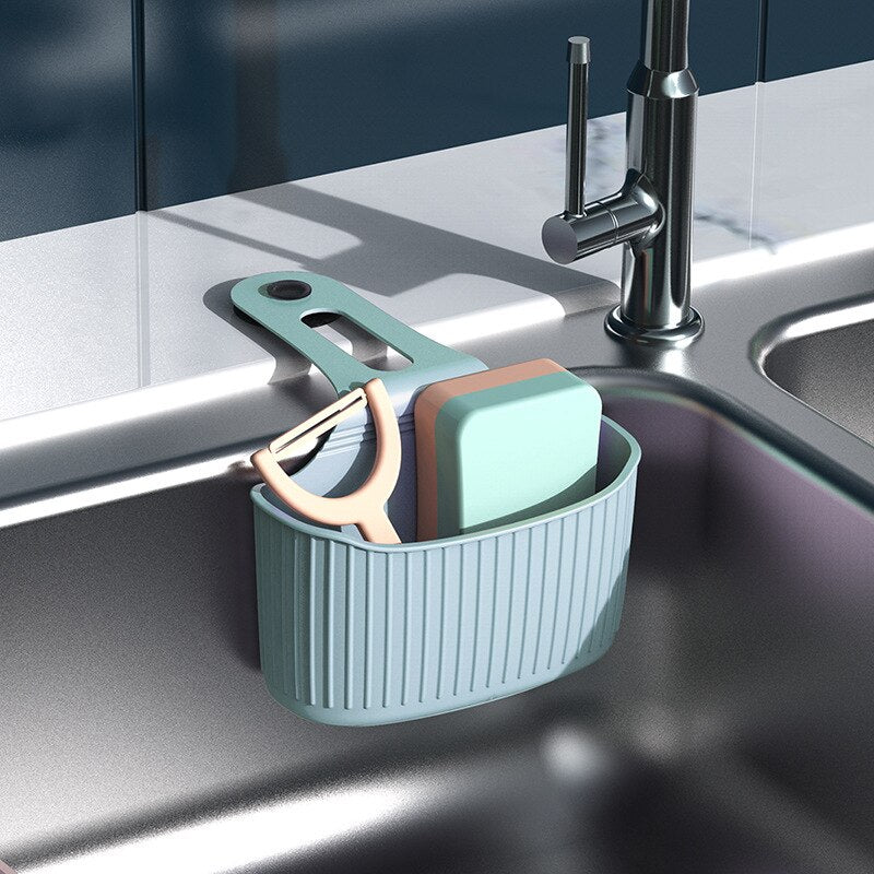 Wall Mounted Sink Sponge Holder with Snap-On Hanger
