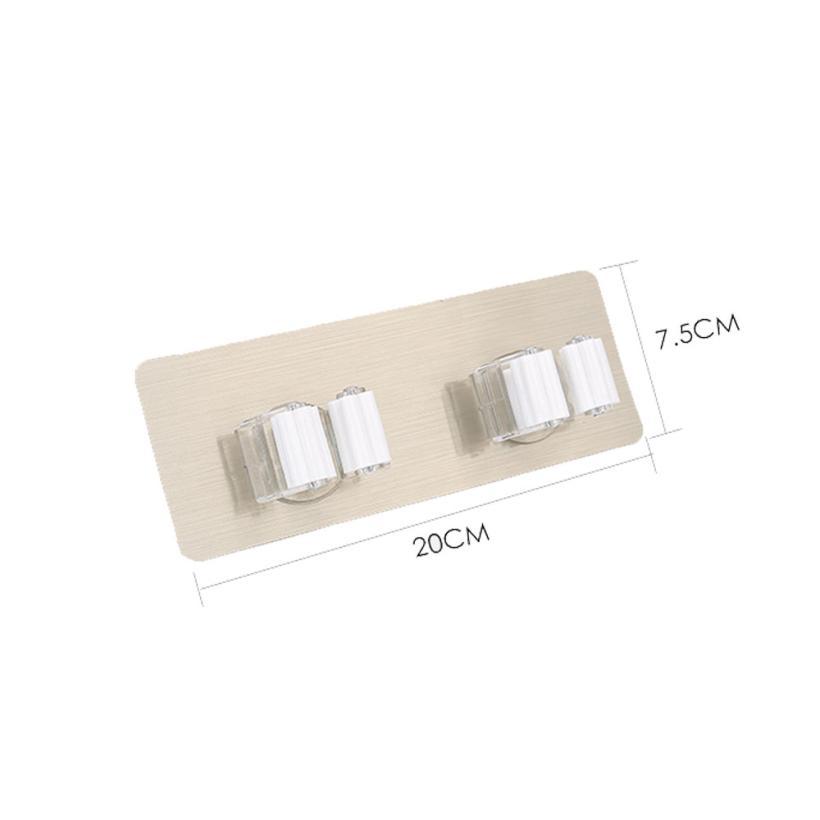 Wall Mount Mop and Broom Holder, No-Drill Storage Rack