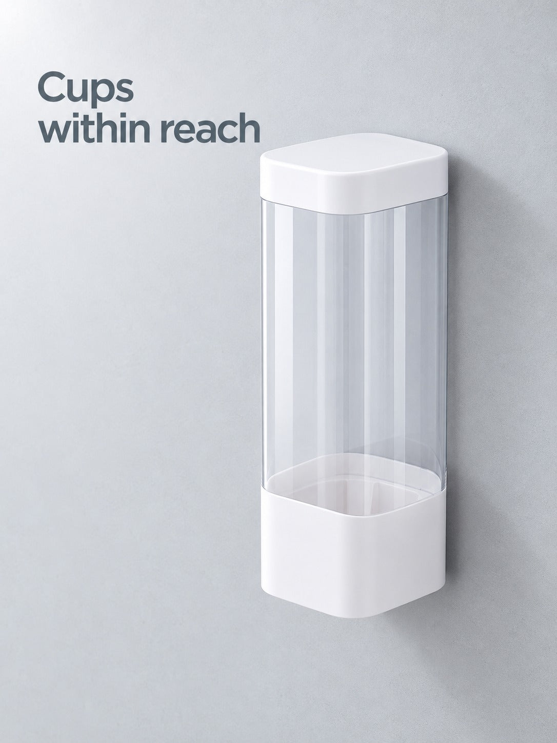 Wall Mounted Paper Cup Dispenser, No Drilling Needed