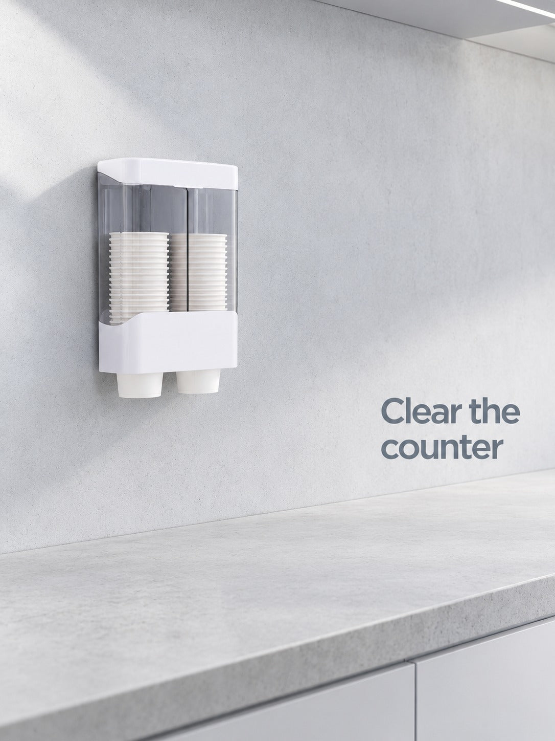 Wall Mounted Paper Cup Dispenser, No Drilling Needed