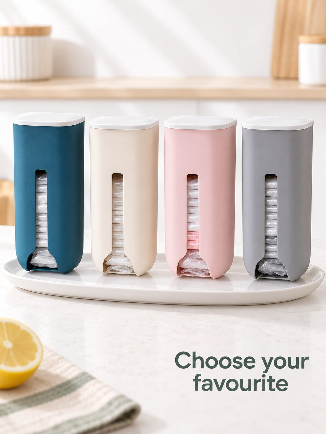 Wall-Mounted Plastic Bag Dispenser Box for Kitchen Use