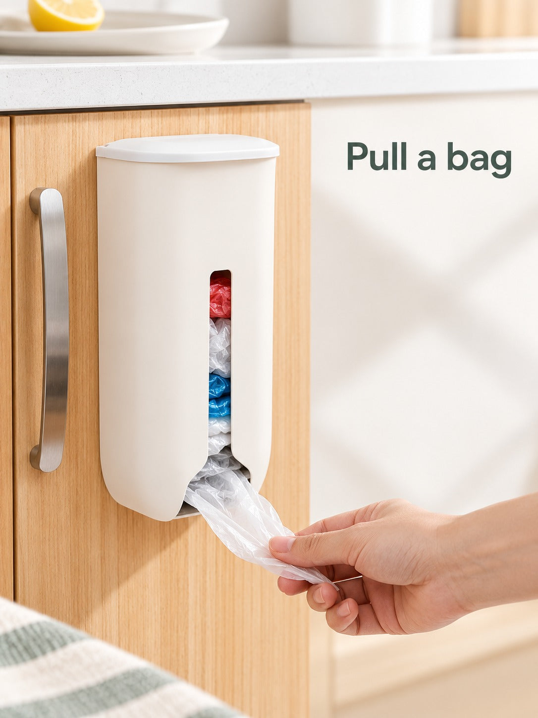 Wall-Mounted Plastic Bag Dispenser Box for Kitchen Use