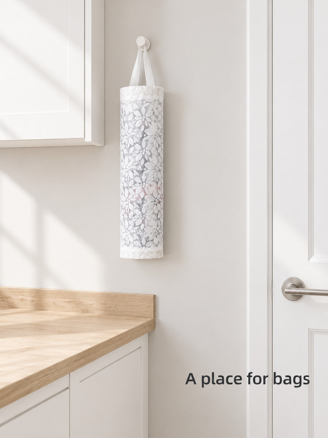 Wall Mounted Plastic Bag Holder for Kitchen Storage
