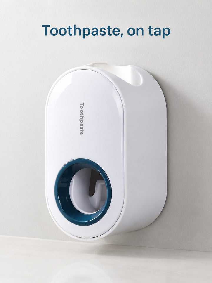 Wall-Mounted Toothpaste Dispenser With Toothbrush Holder