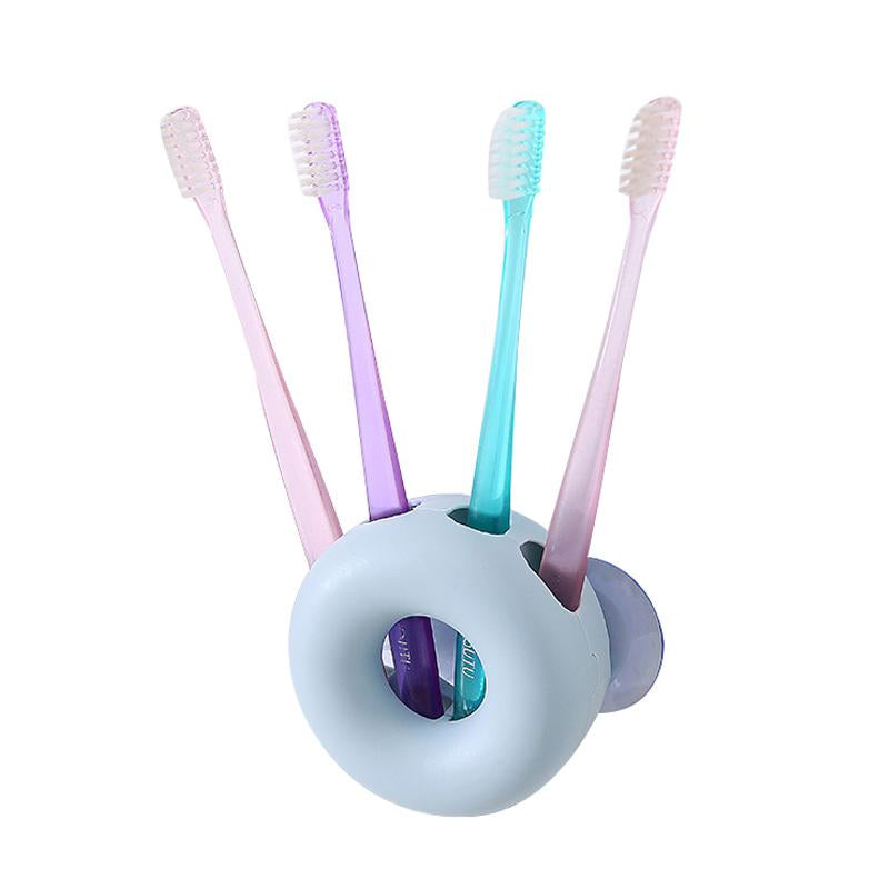Wall Suction Toothbrush Holder, Four-Slot Bathroom Organizer