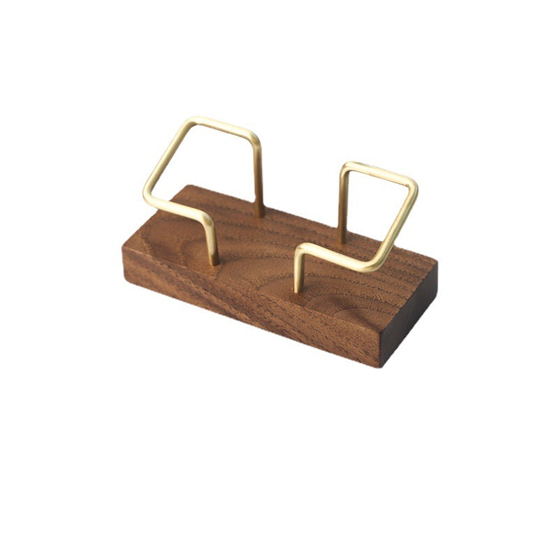 Solid Walnut Business Card Holder for Polished Desks