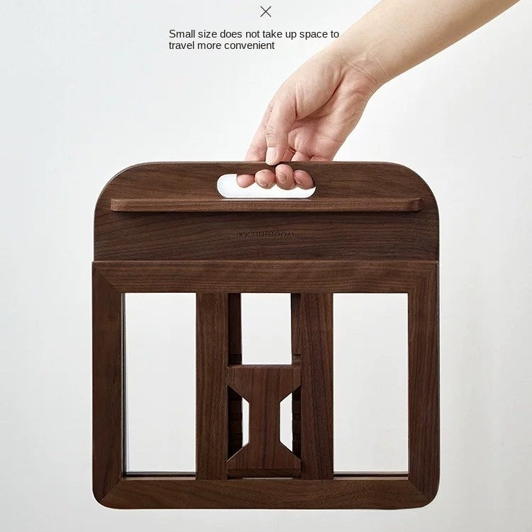 Foldable Solid Walnut Laptop Stand for Desk & Travel