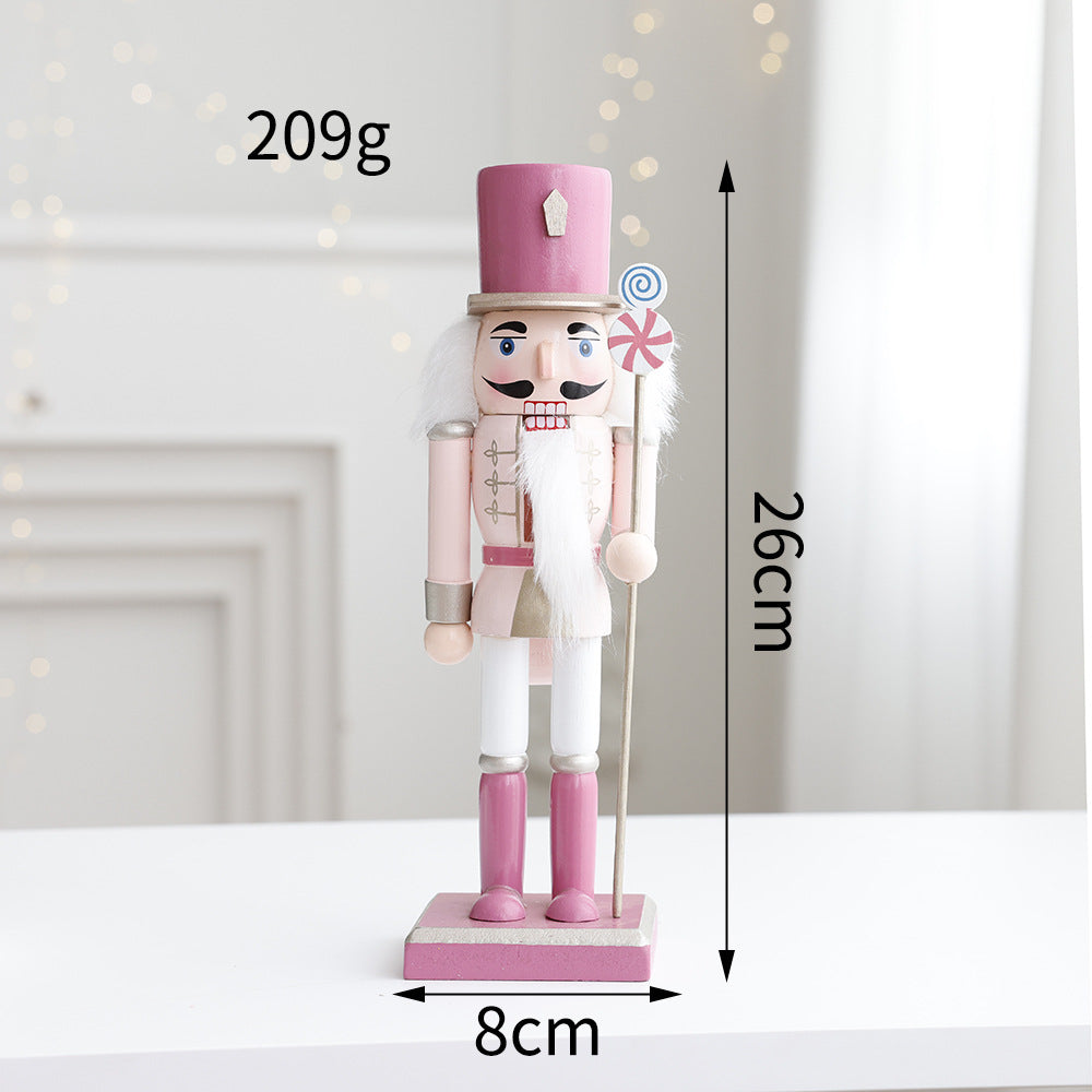 Wooden Nutcracker Ornament for Pastel Christmas Decor