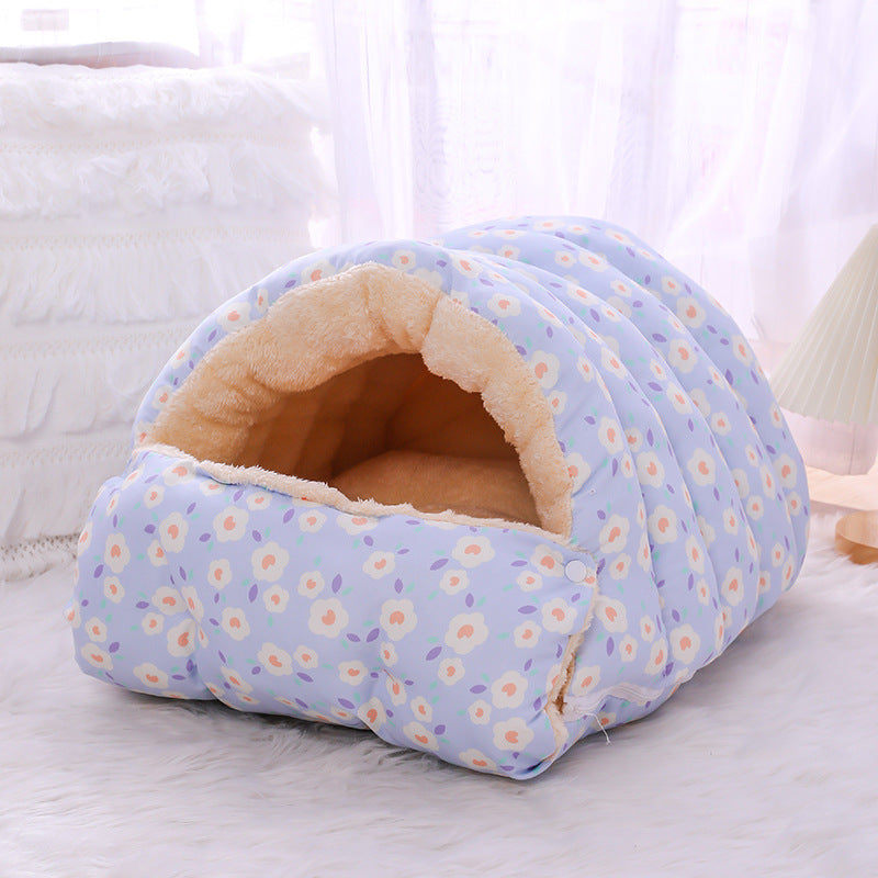 Enclosed Cat Bed with Plush Velvet Sleeping Retreat