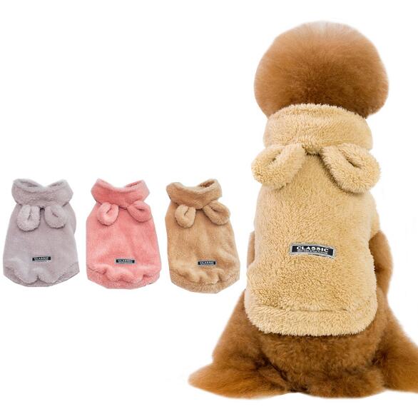 Plush Fleece Cat & Small Dog Winter Coat With Hood