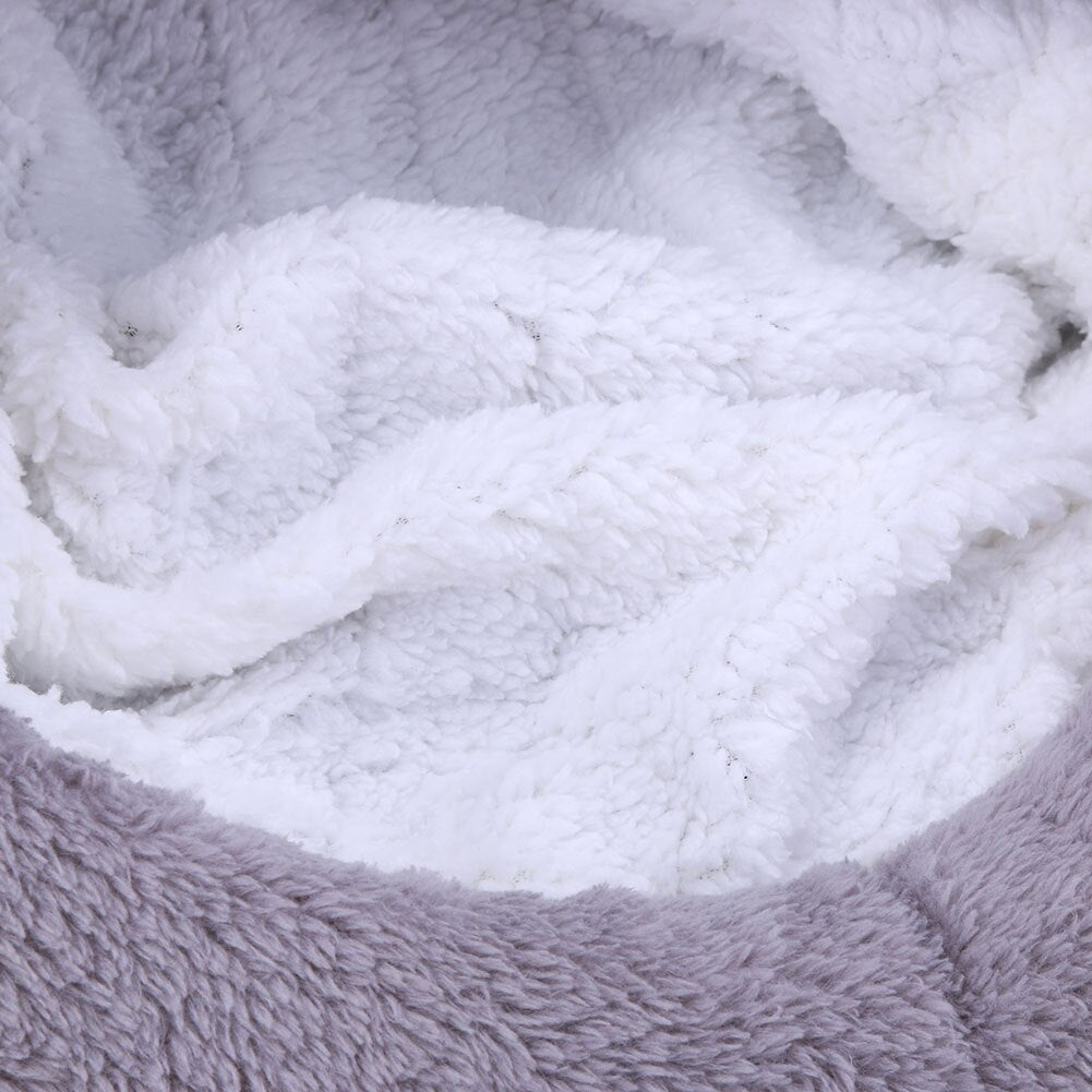 Enclosed Coral Fleece Cat Bed for Warm, Cozy Naps